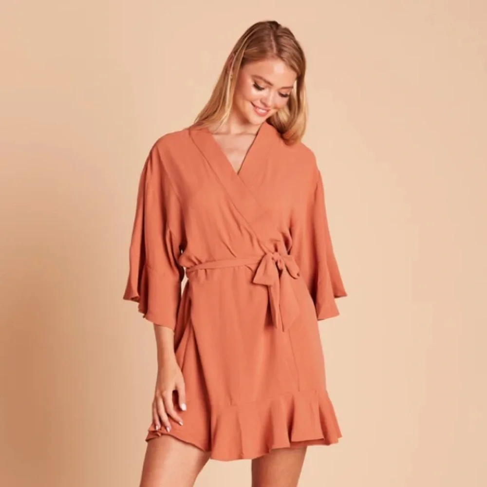RUFFLE ROBE - TERRACOTTA - Picture 1 of 8
